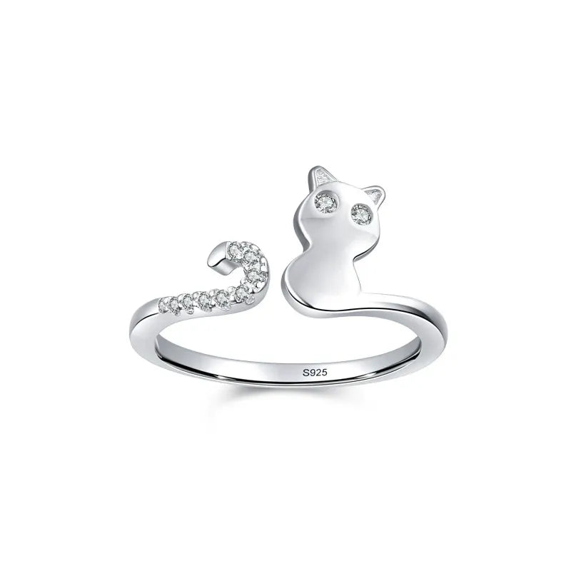 Emma Silver Kitten Ring