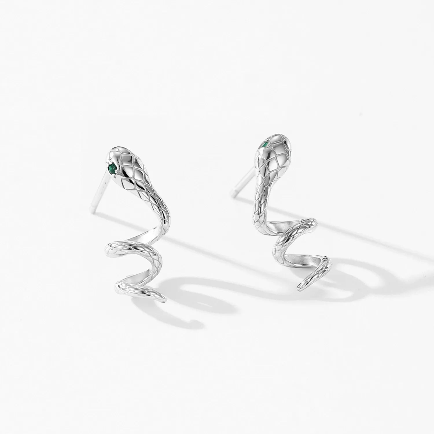Lilou Silver Snake Earrings