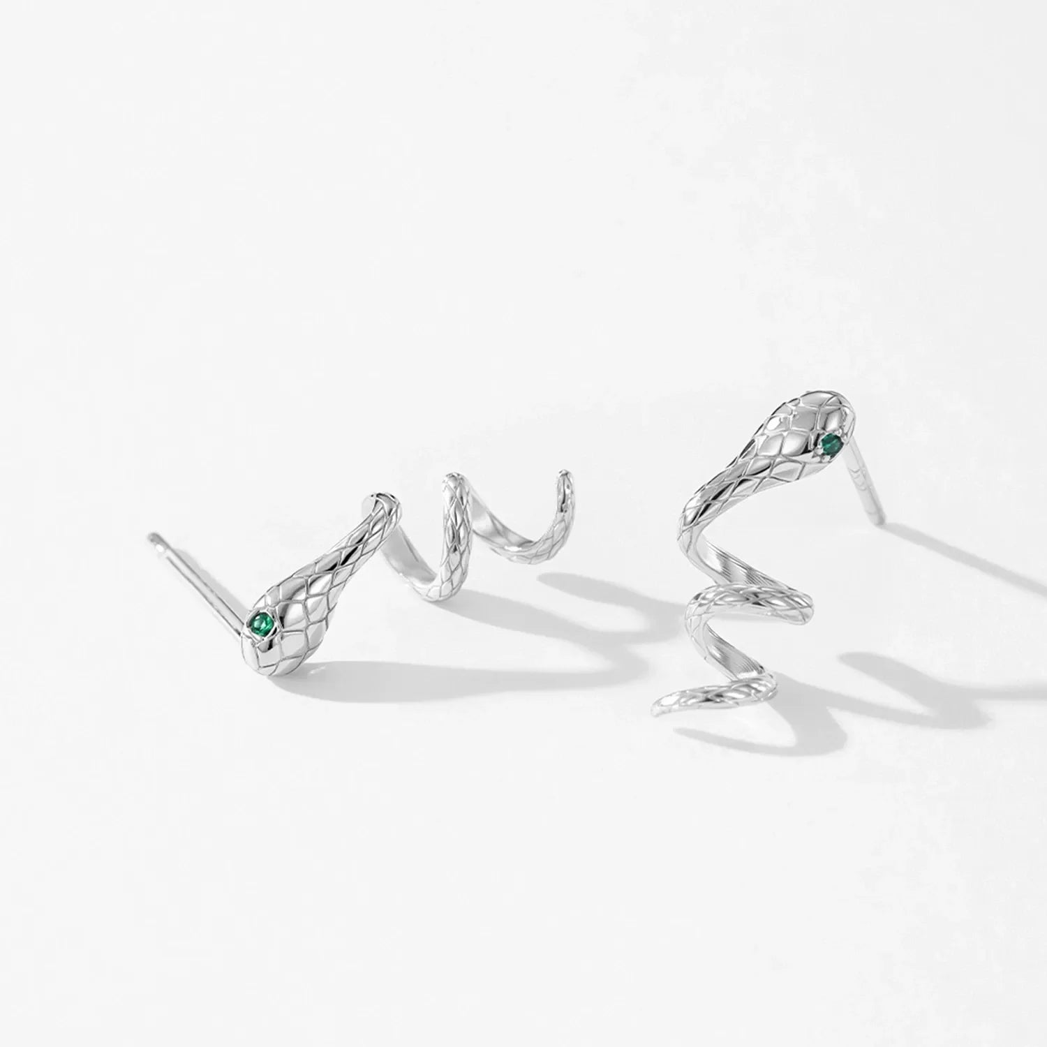 Lilou Silver Snake Earrings