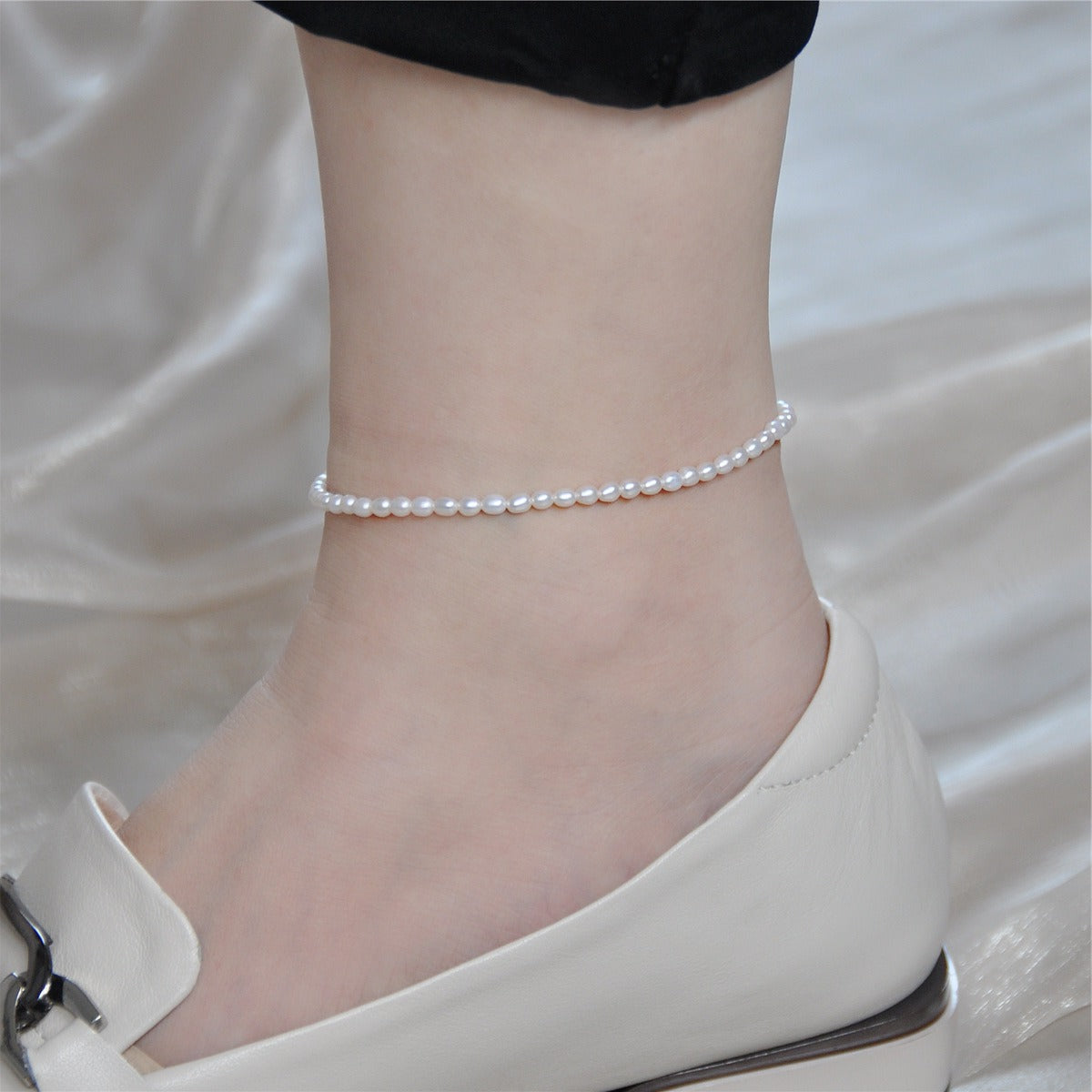 Olivia Petite Pearl Anklet