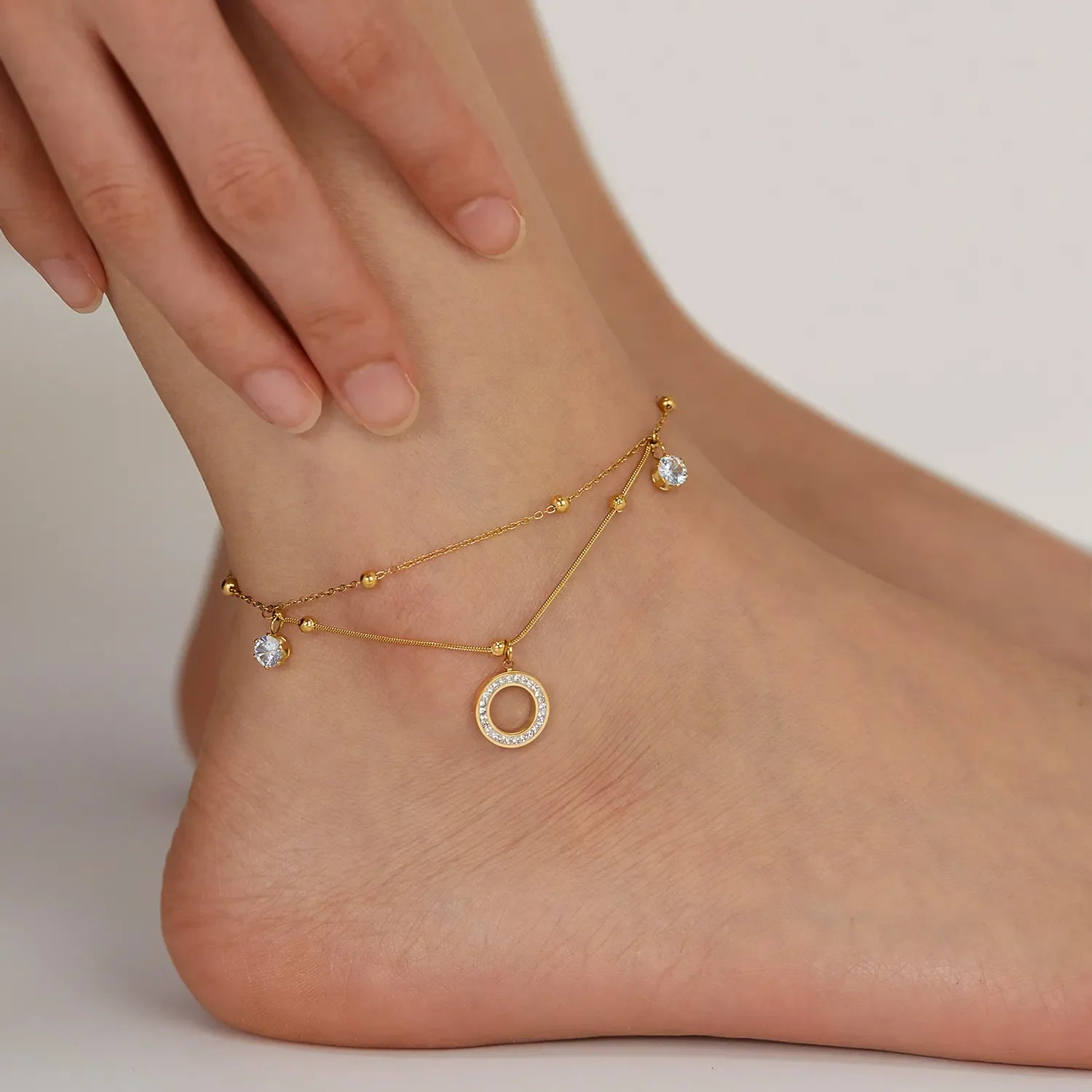 Aurélie Circle Charm Anklet