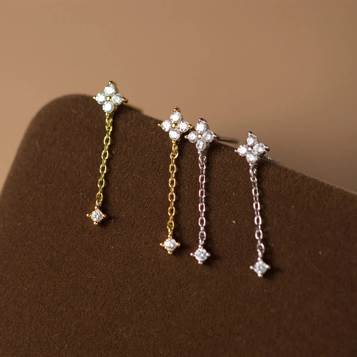 Emma Clover Crystal Drop Earrings