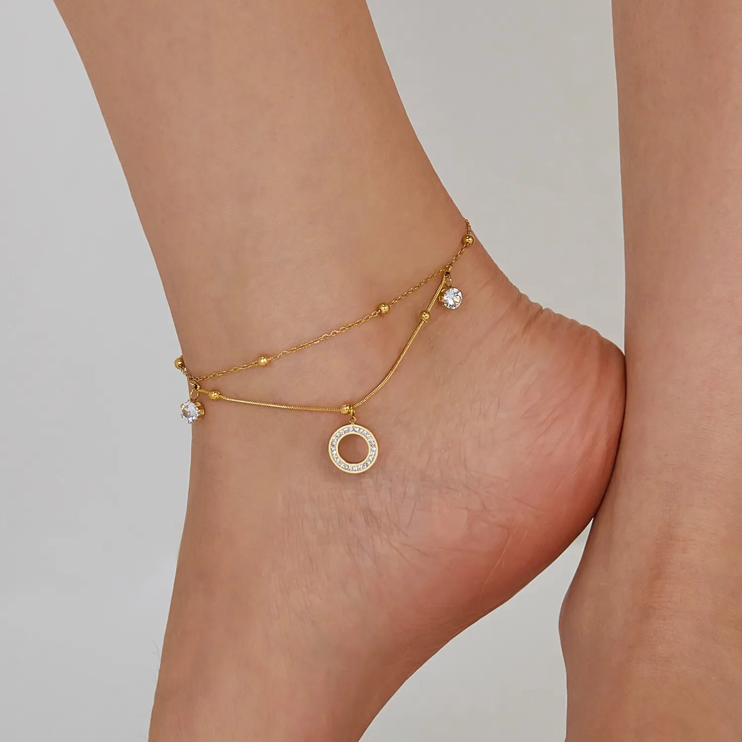 Aurélie Circle Charm Anklet