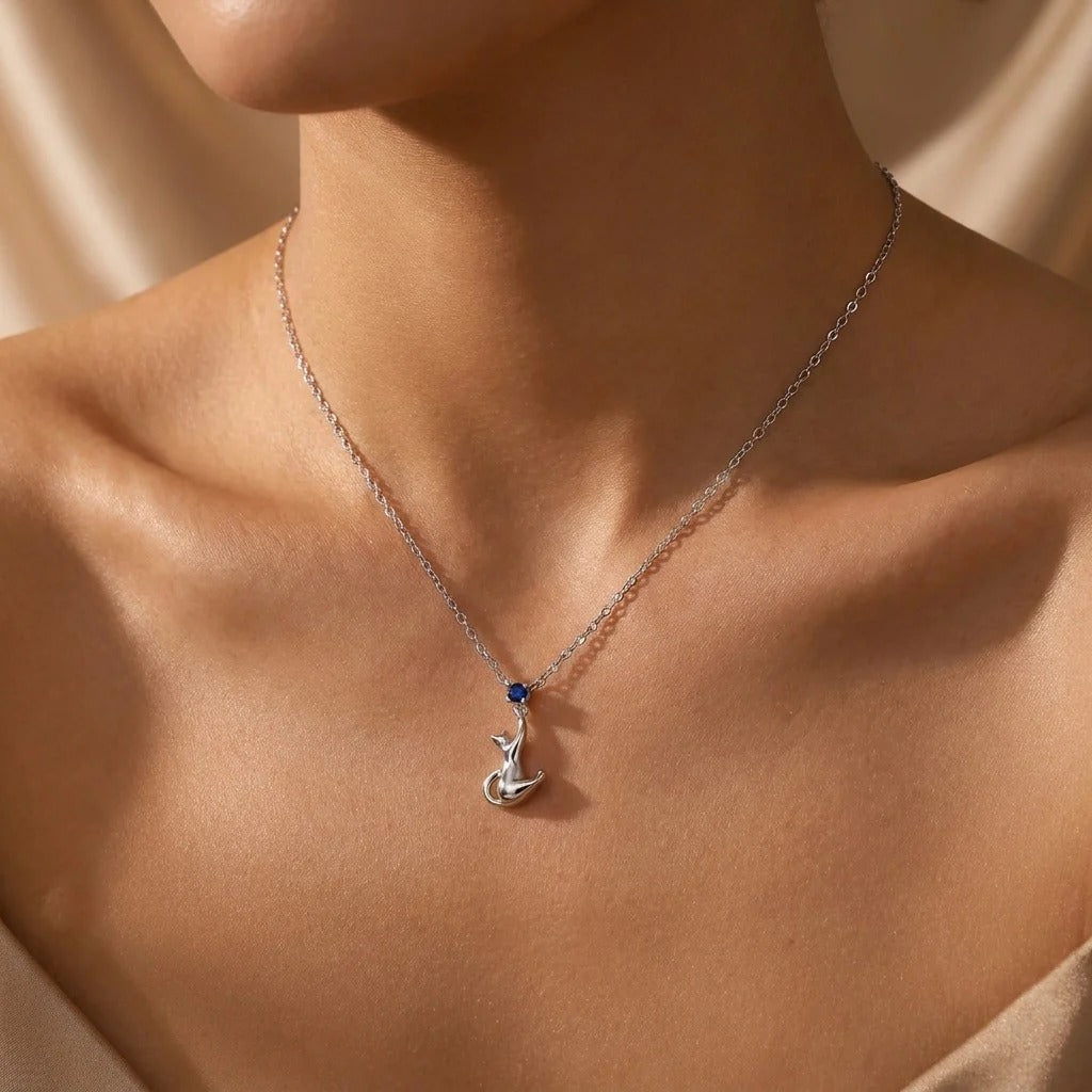 Lilou Silver Kitten Necklace