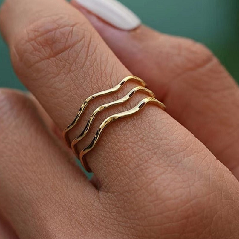 Sea Wave Gold Ring