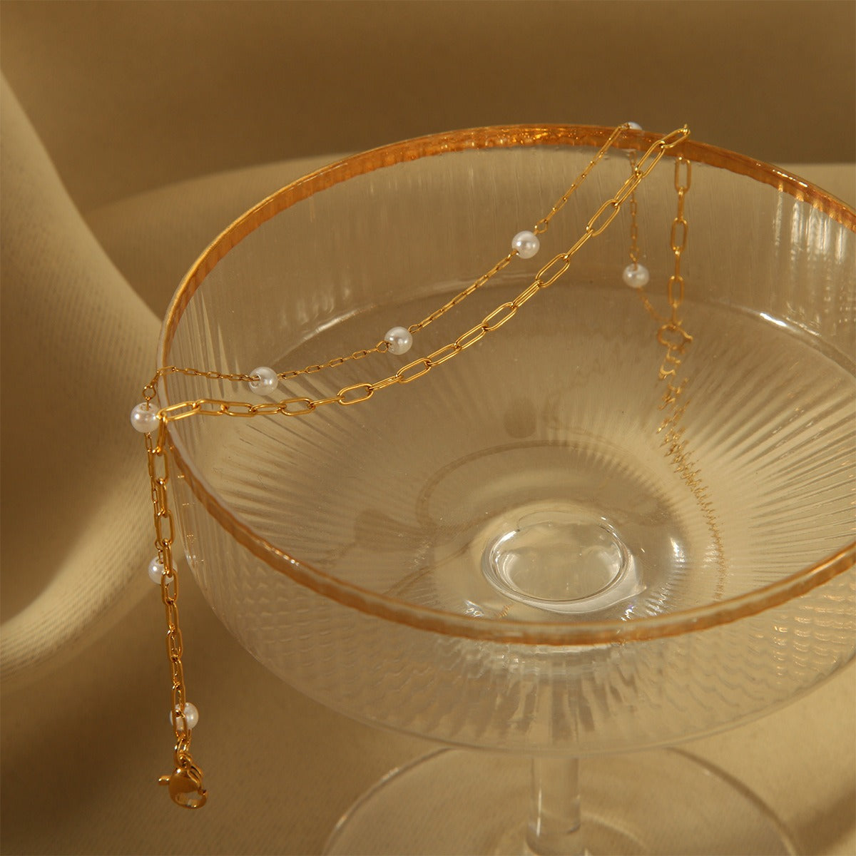 Giulia Pearl Layers Anklet
