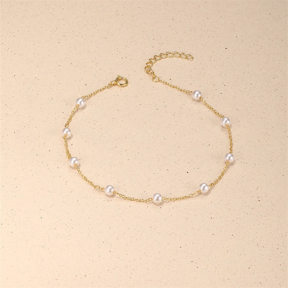 Giulia Dainty Pearl Anklet