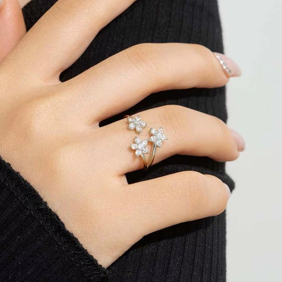 Sophie Crystal Flowers Ring