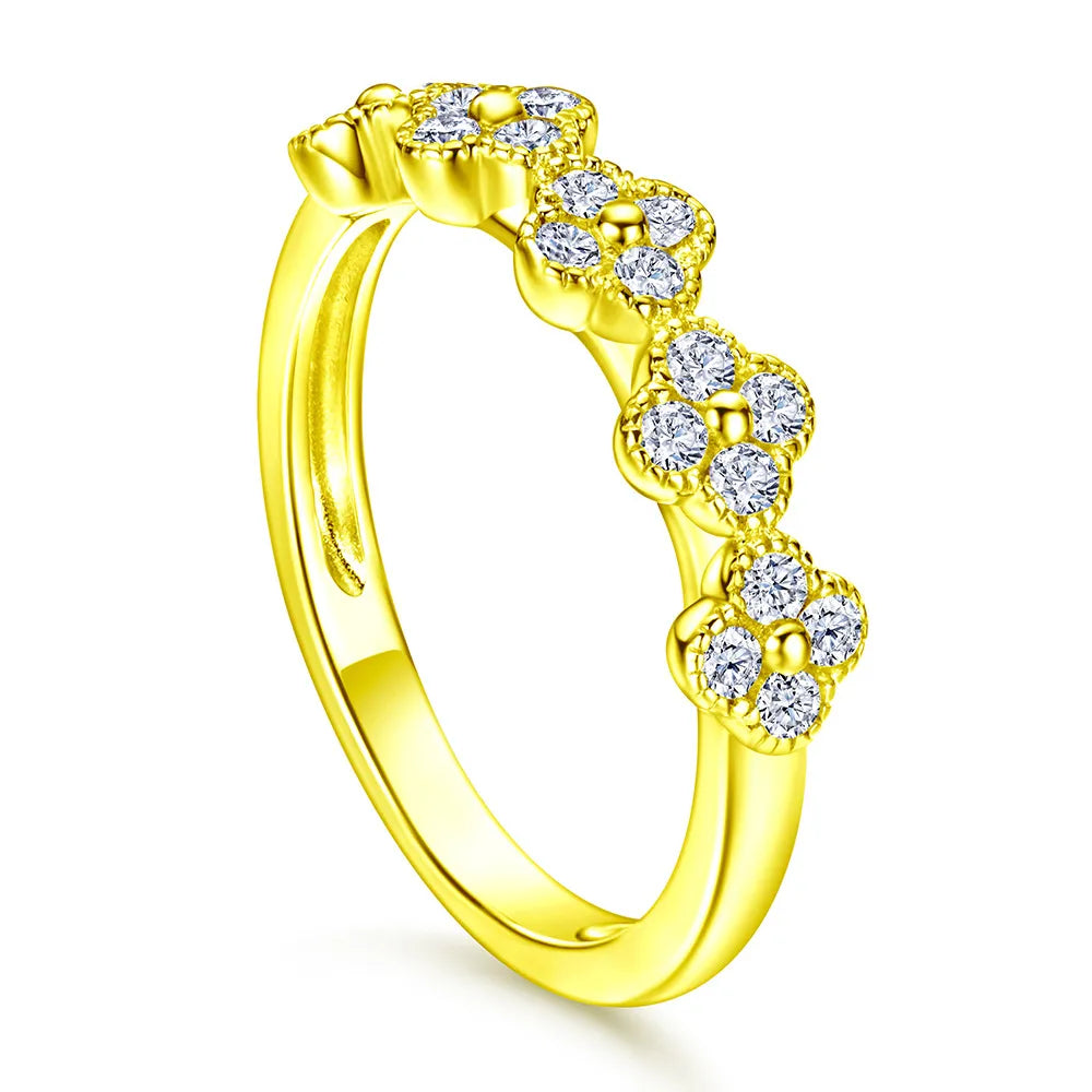 Lydia Cluster Clover Ring