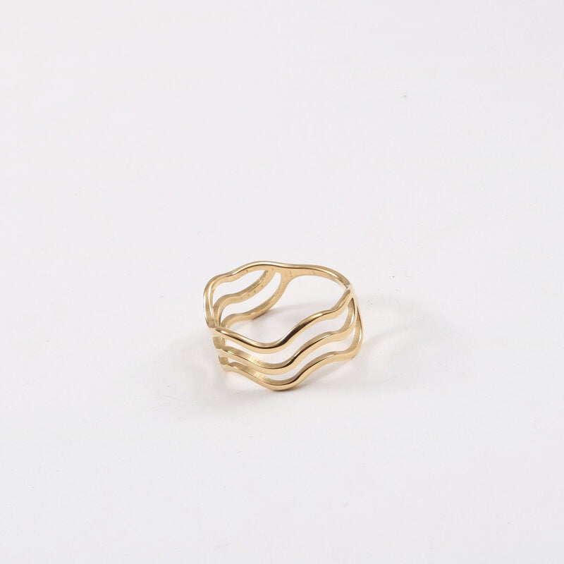 Sea Wave Gold Ring