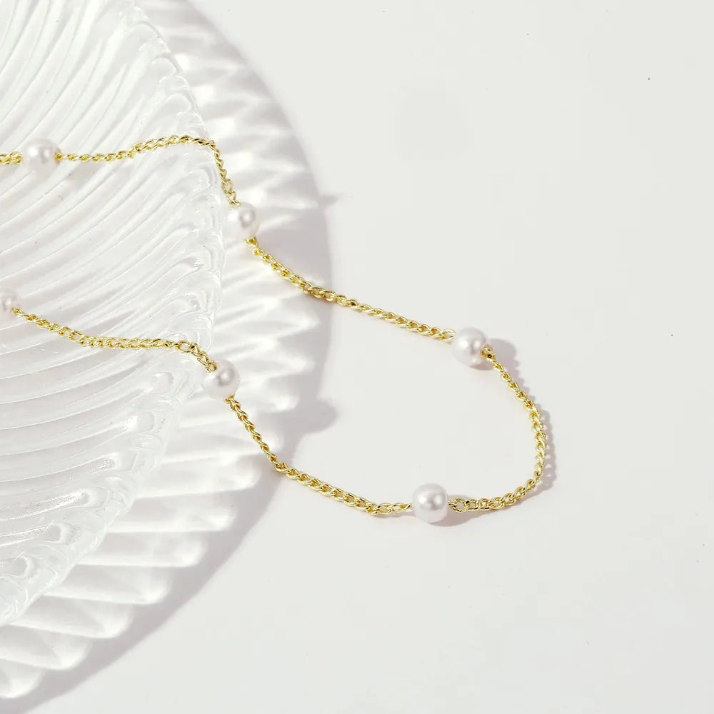 Giulia Dainty Pearl Anklet