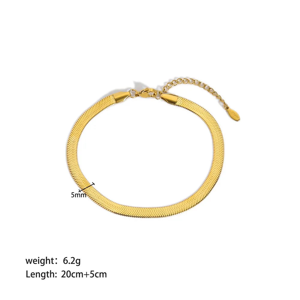 Gia Gold Herringbone Anklet