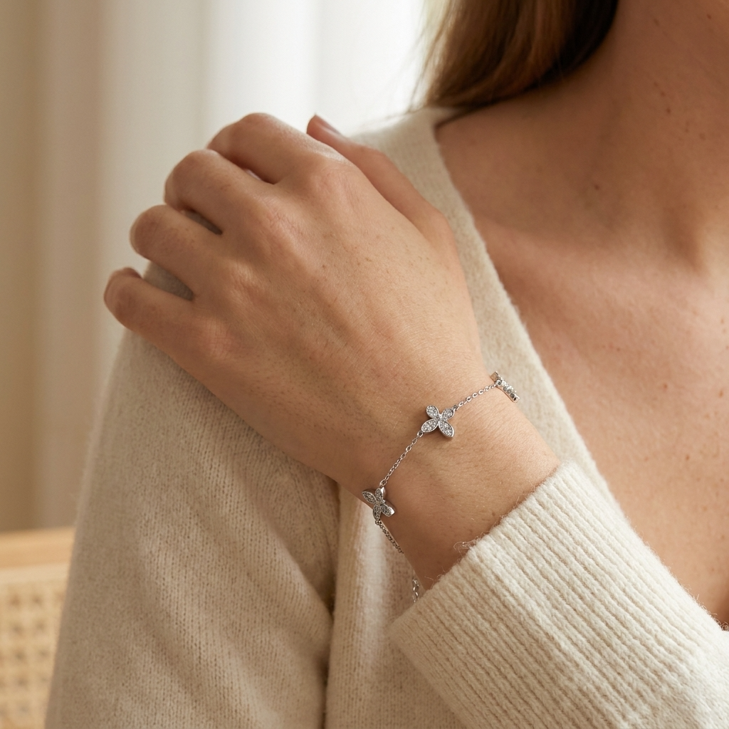 Élodie Butterfly Bracelet with Pavé CZ Stones