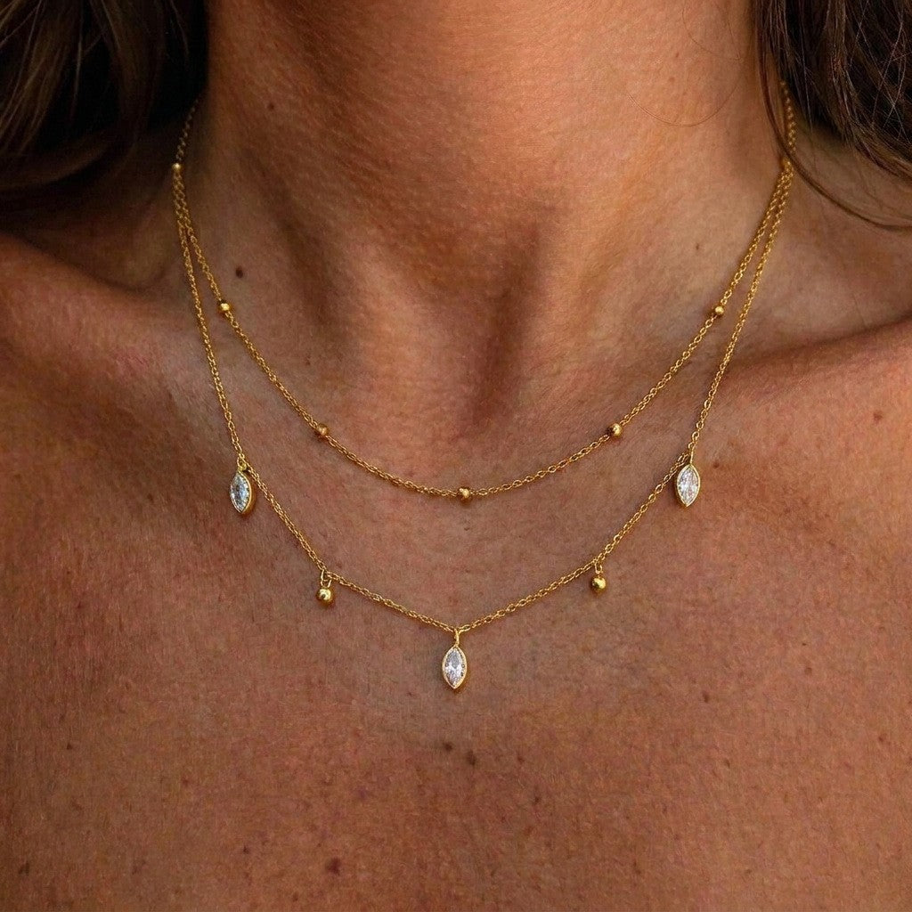 Layered Marquise Necklace
