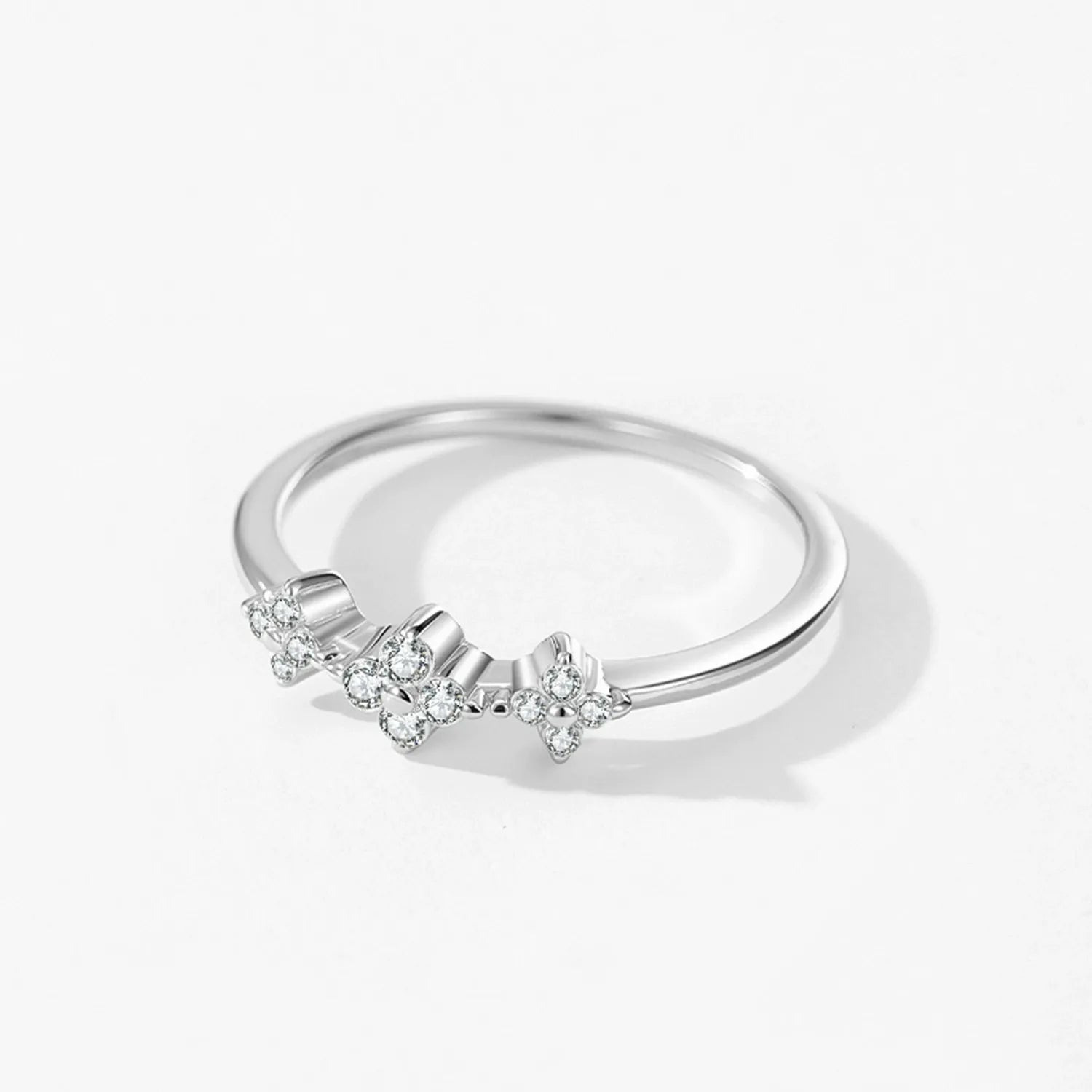 Lydia Clovers Ring in Sterling Silver with Premium Zircons