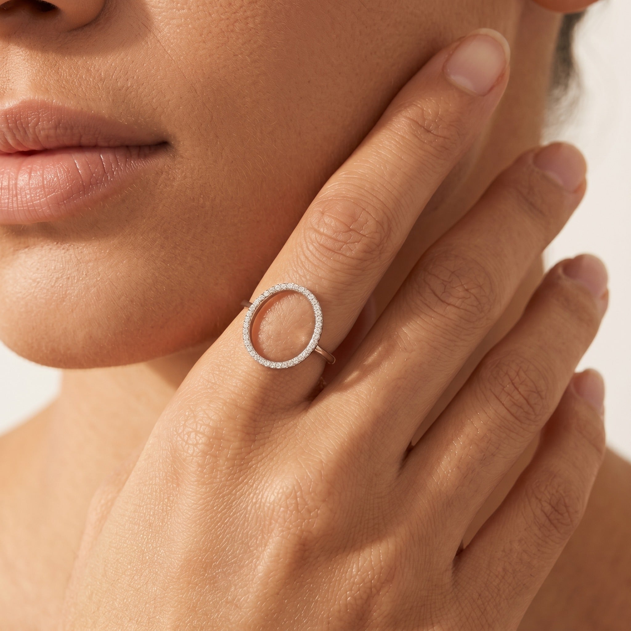 Luna Circle Silver Ring