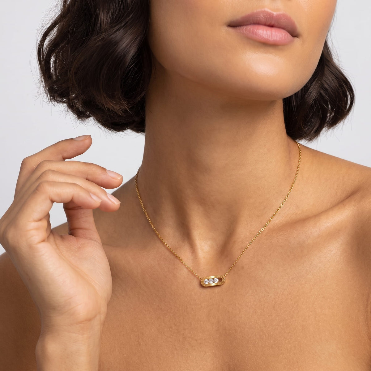 Fluted Trio Necklace