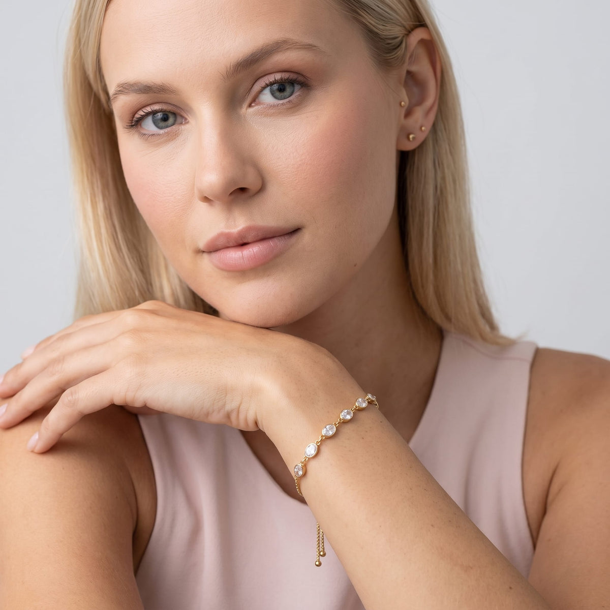 Gold Oval Bezel Bracelet