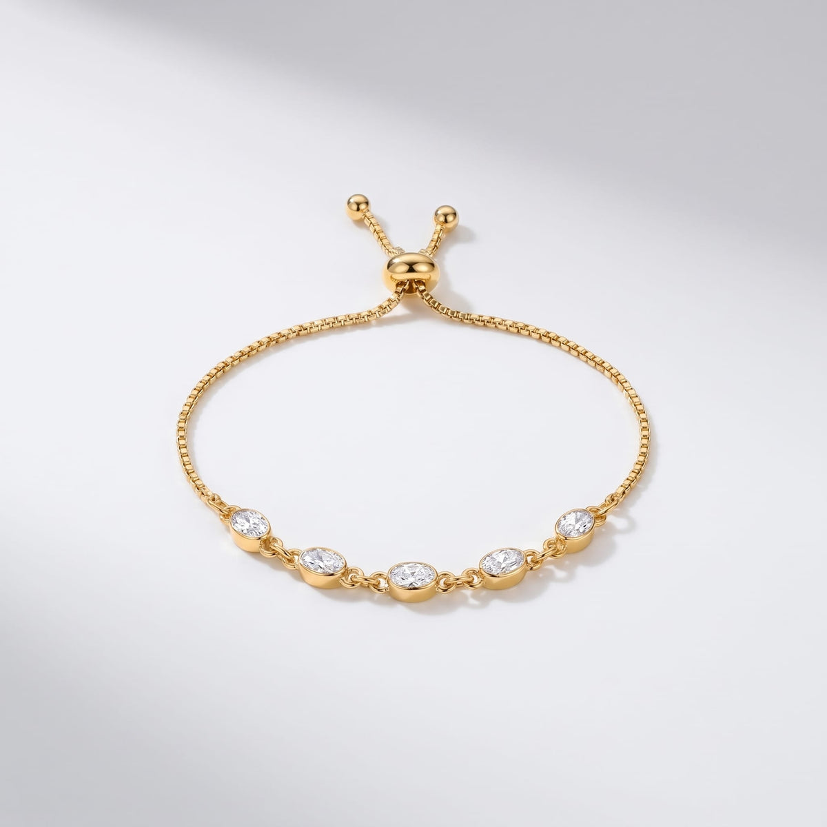 Gold Oval Bezel Bracelet
