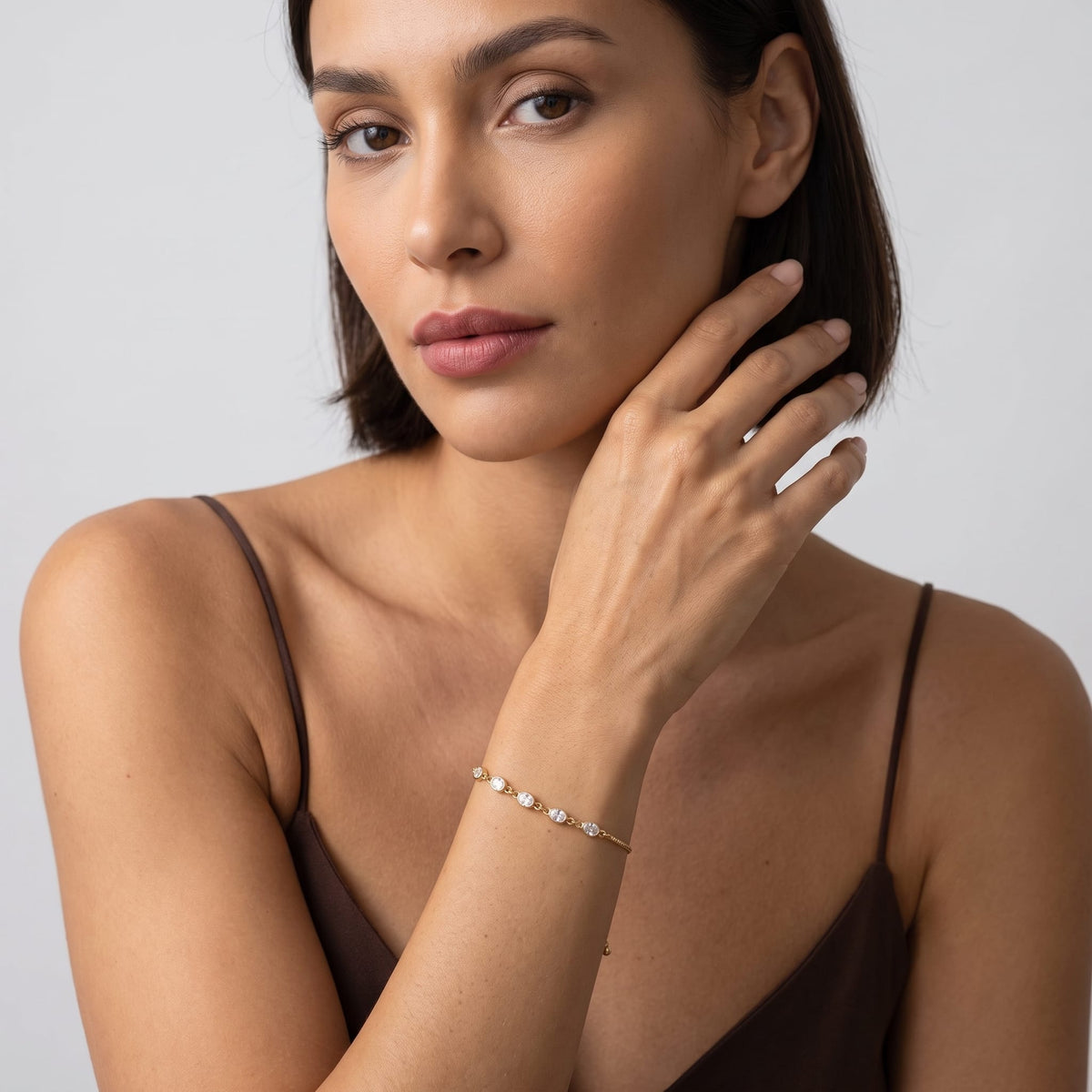 Gold Oval Bezel Bracelet