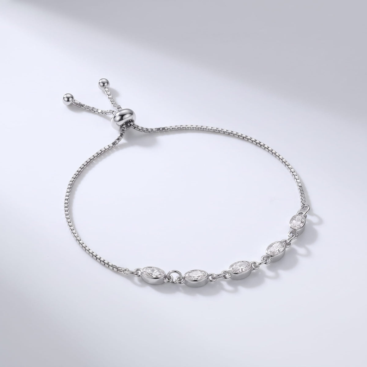 Silver Oval Bezel Bracelet