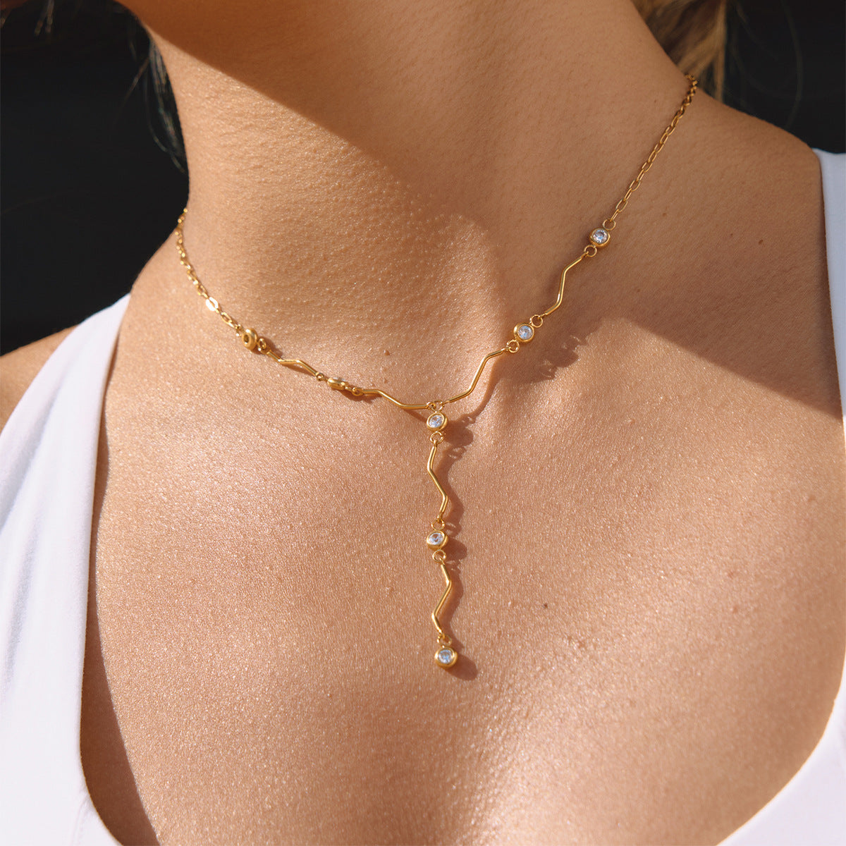 Ripple Lariat Necklace