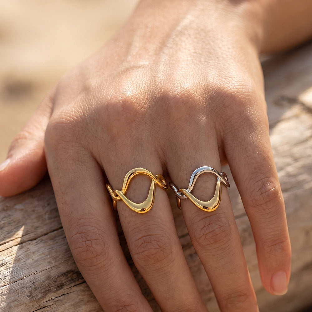 Gold Twisted Wave Ring