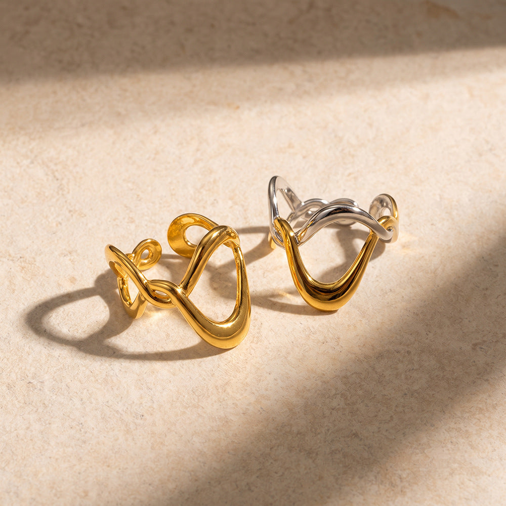 Gold Twisted Wave Ring