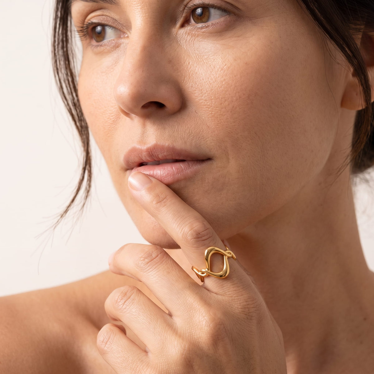 Gold Twisted Wave Ring