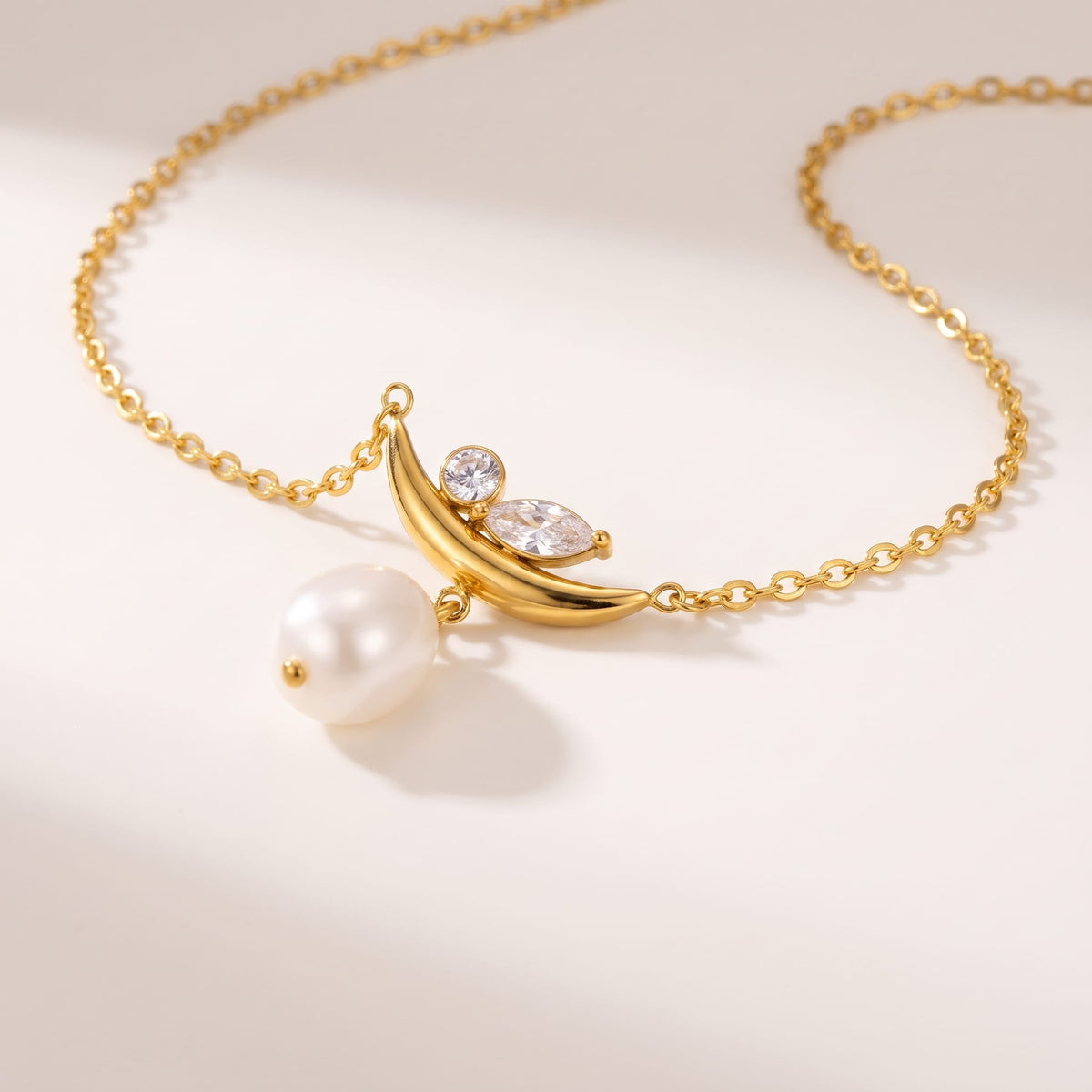 Crescent Pearl Pendant