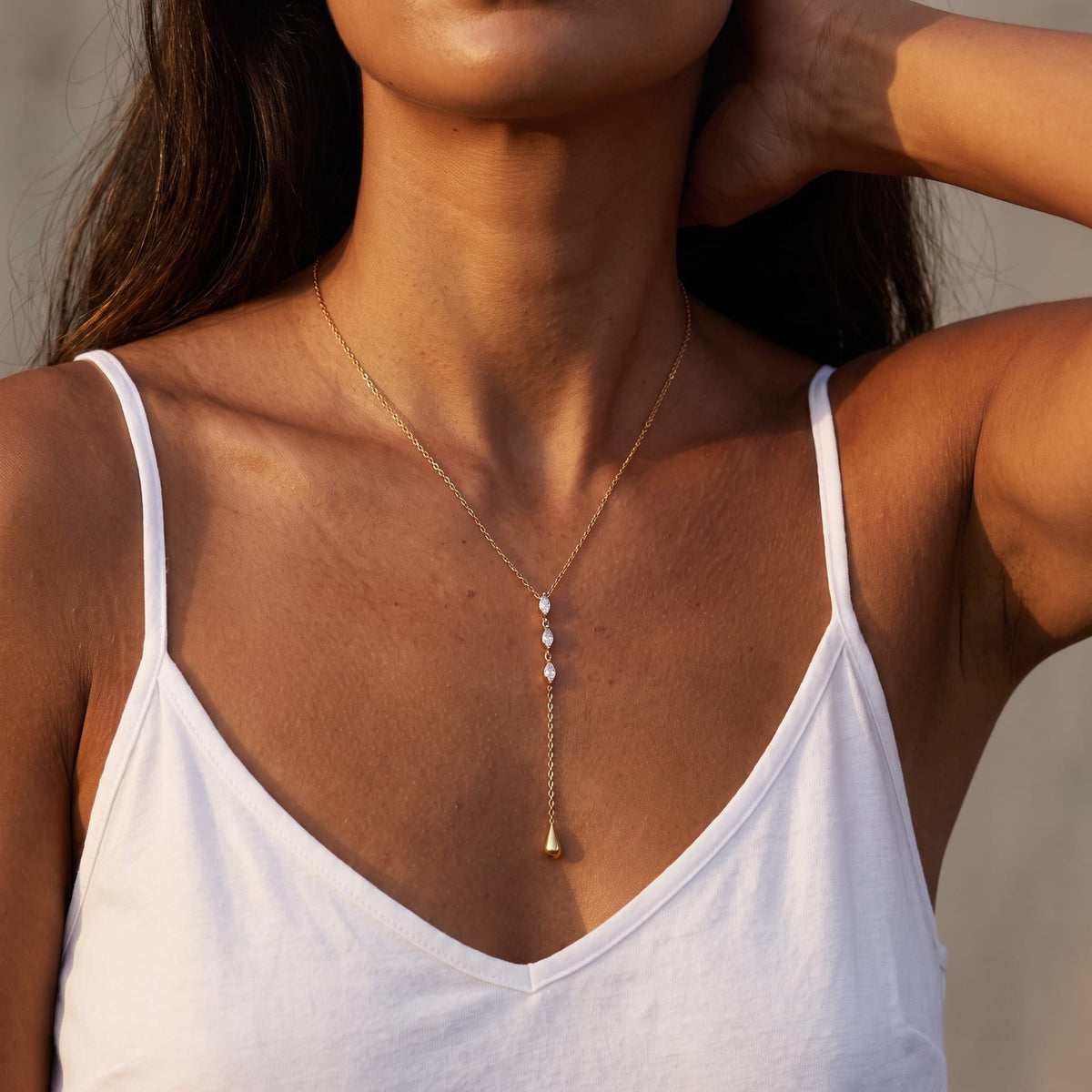 Teardrop Lariat Necklace