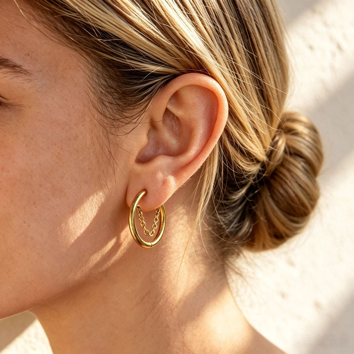 Draped Chain Hoops