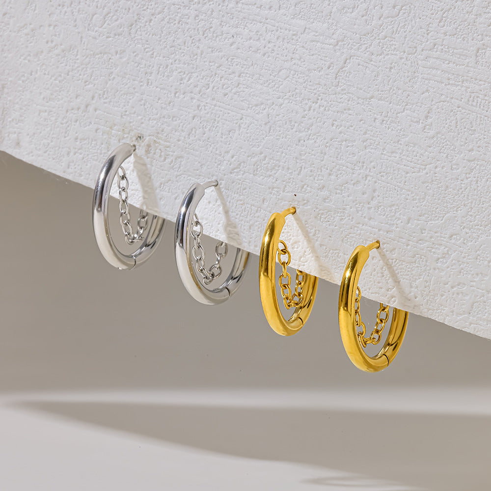 Draped Chain Hoops