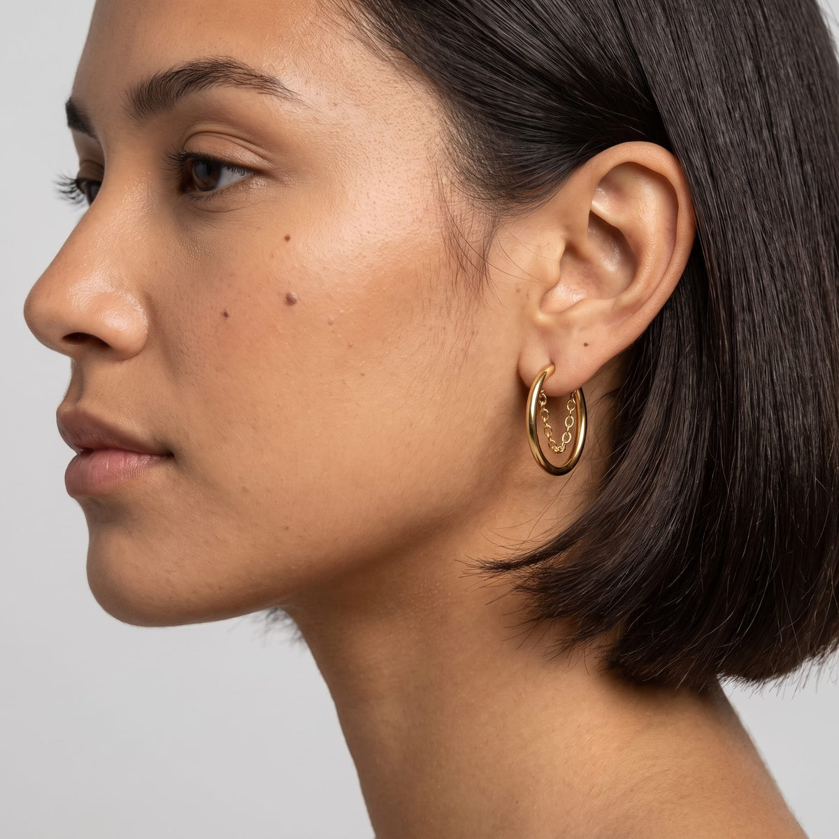 Draped Chain Hoops