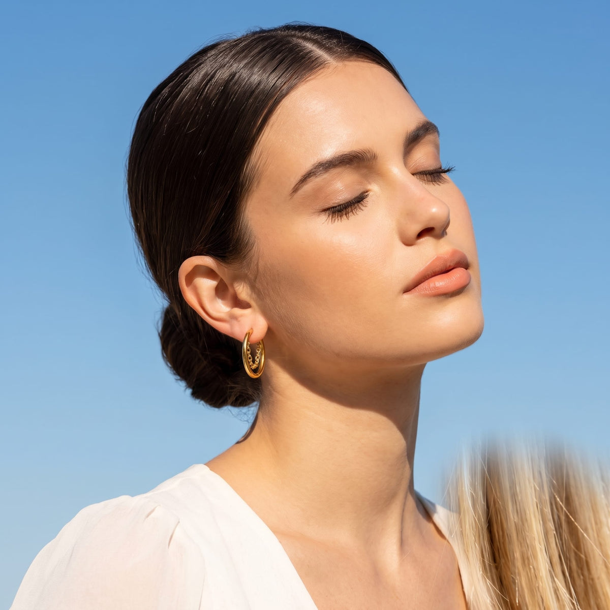 Draped Chain Hoops