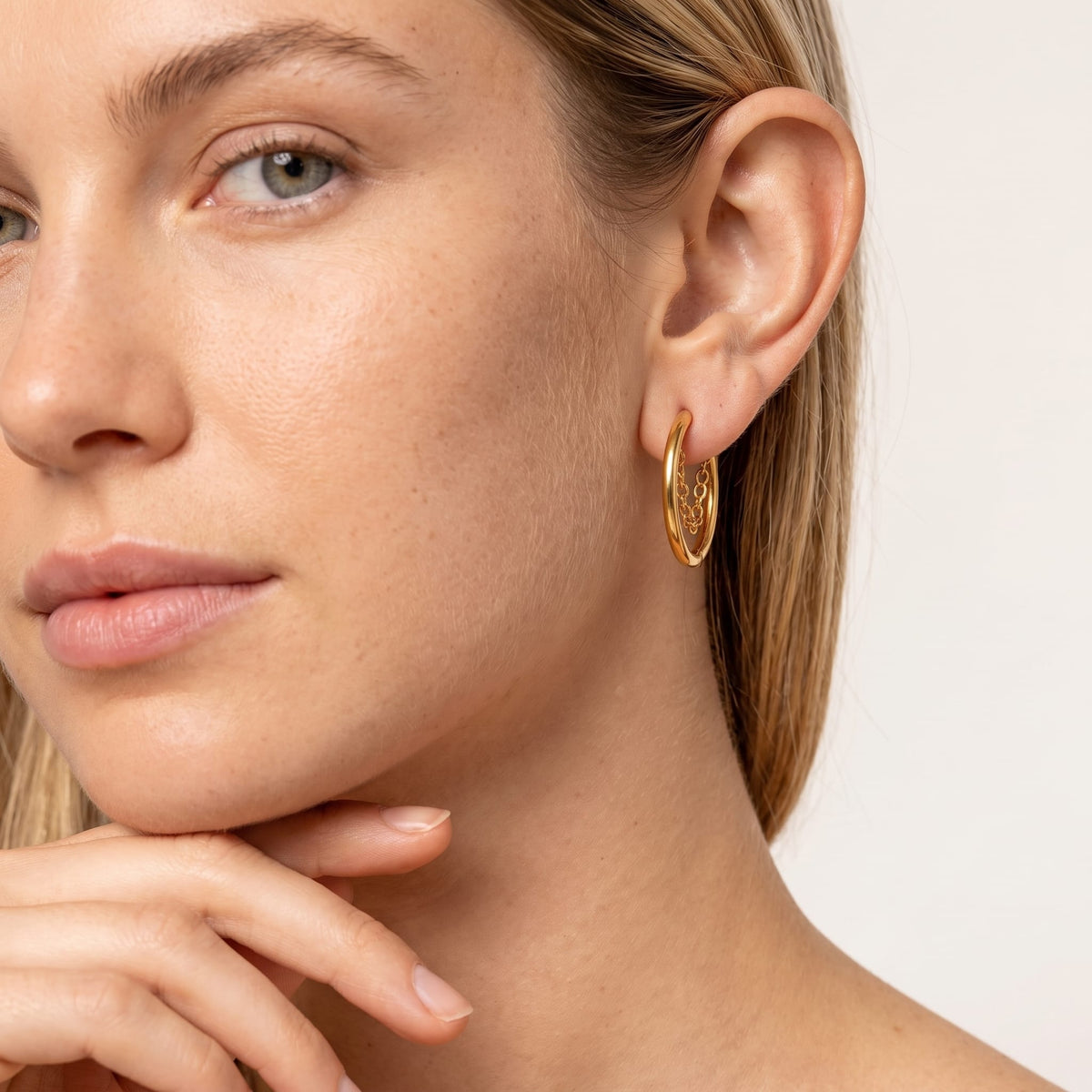 Draped Chain Hoops
