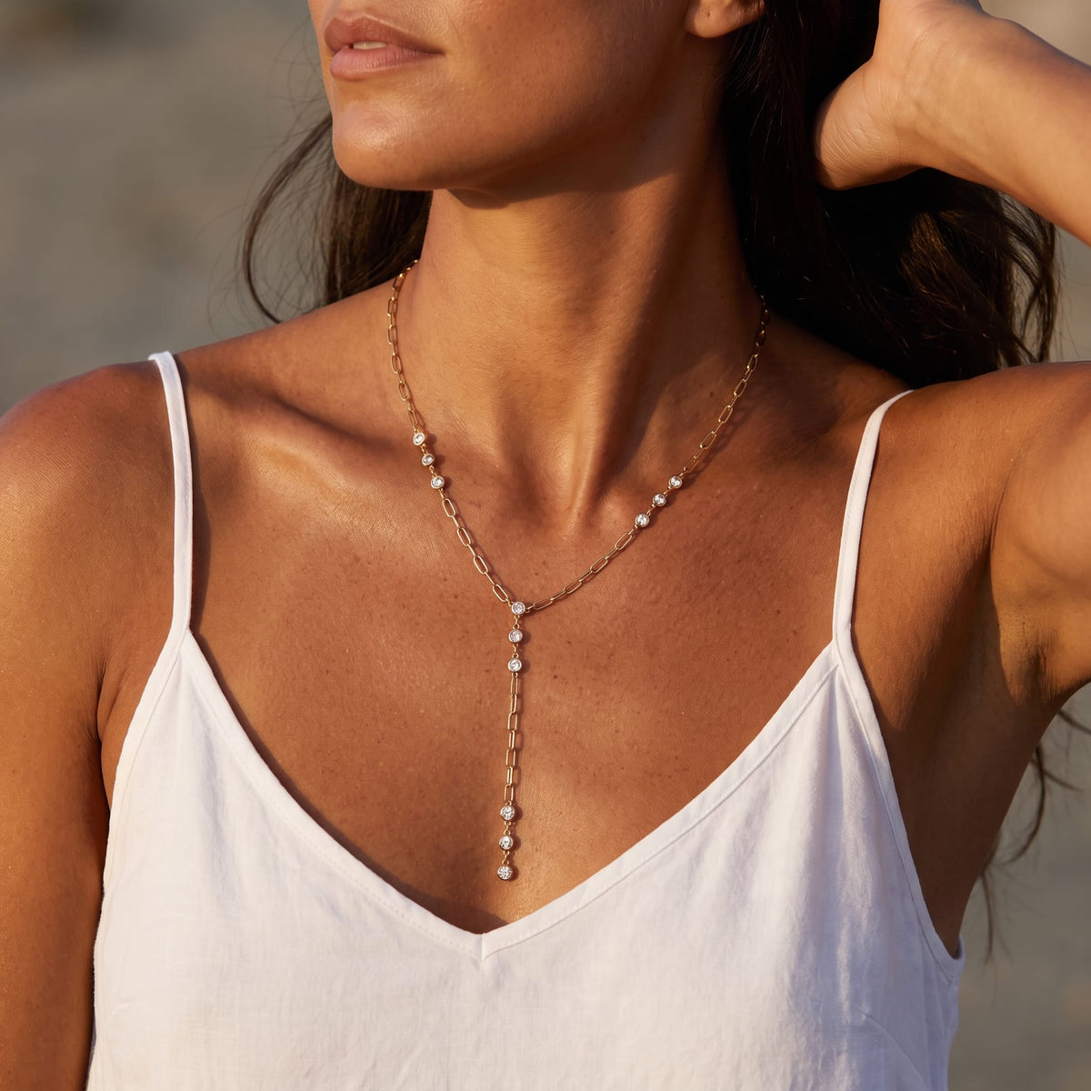Paperclip Lariat Necklace