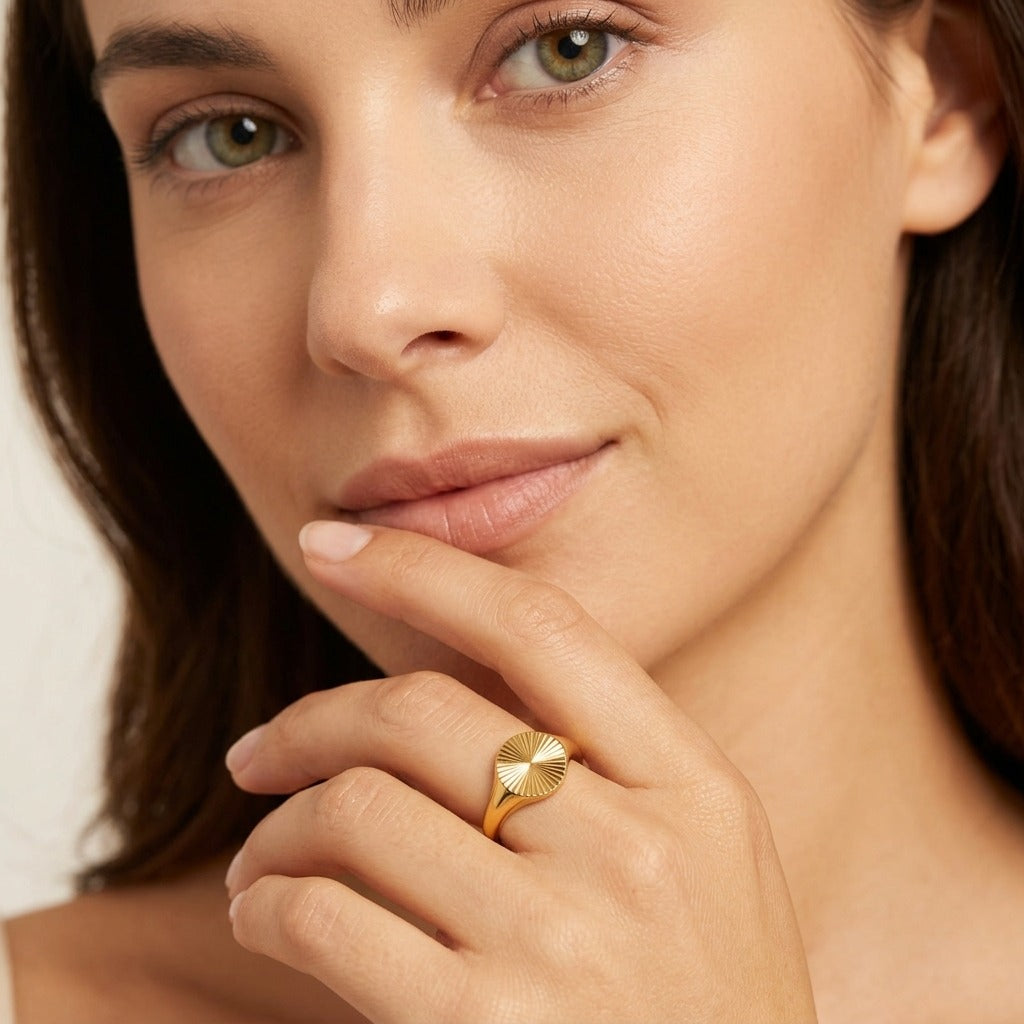 Solana Gold Ring with 18K Gold PVD Coating