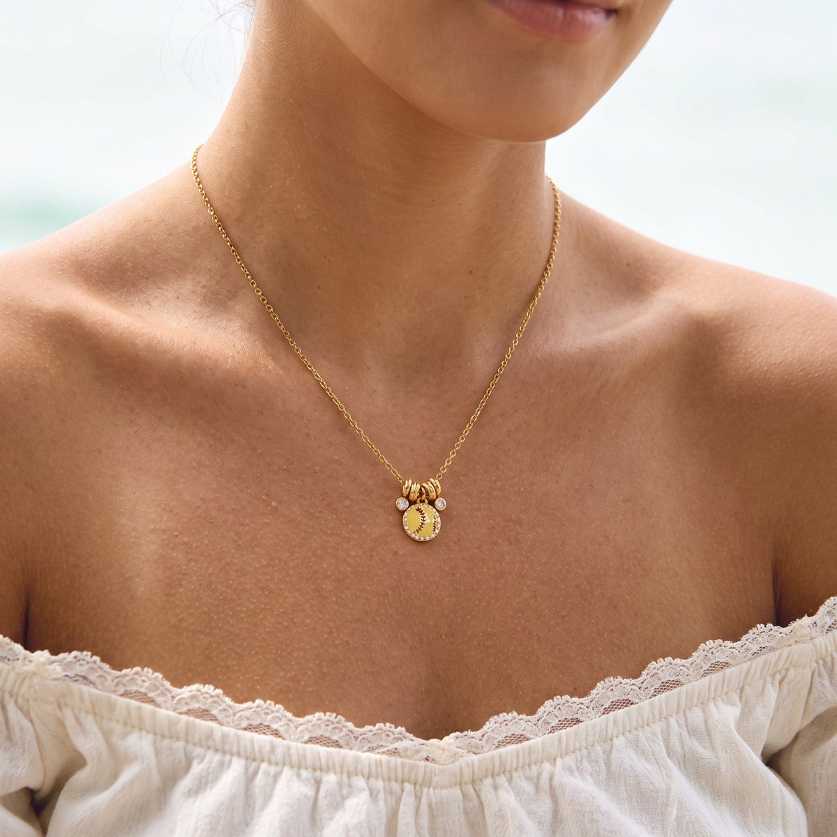 Softball Charm Necklace