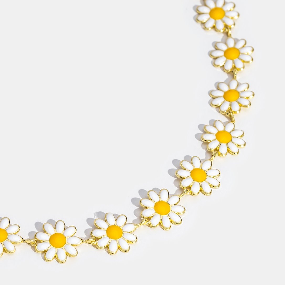Fiona White Flowers Anklet