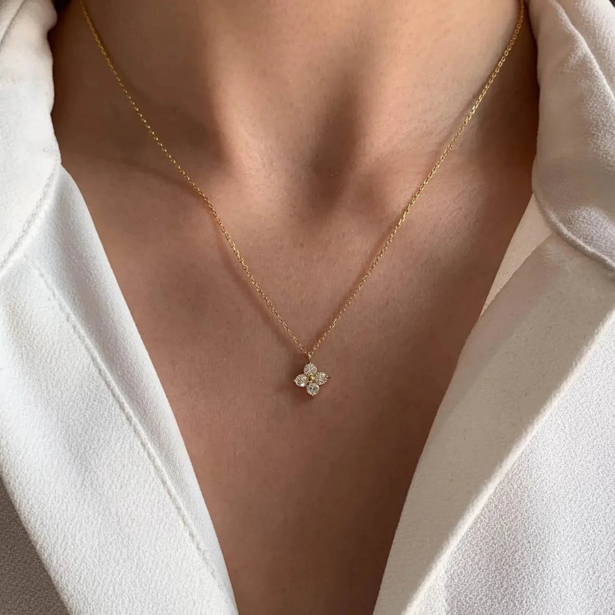 Chloe Crystal Clover Necklace